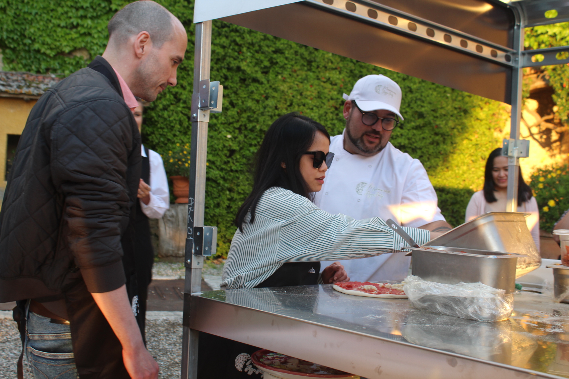 Our pizza food truck set up for catering at a Tuscan villa